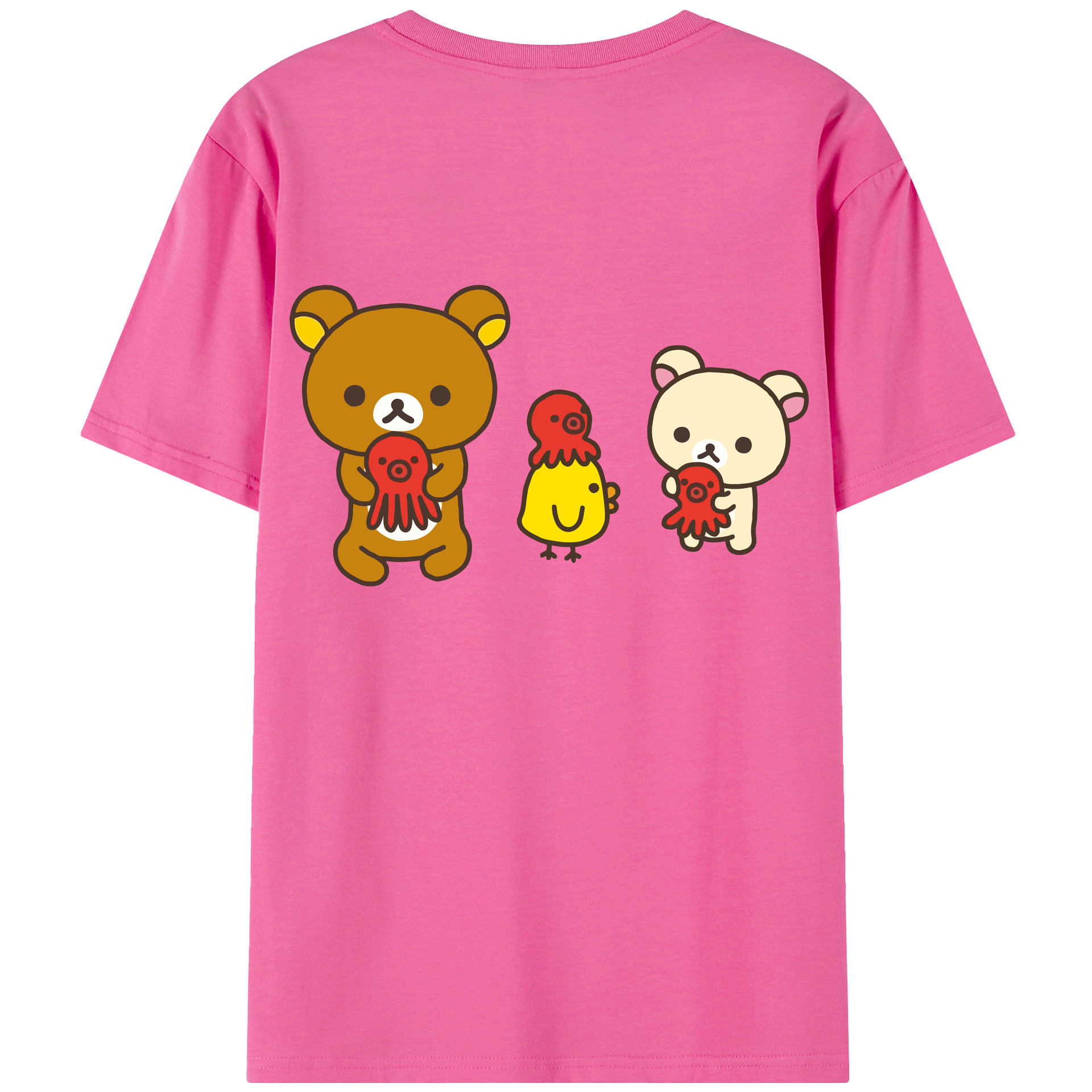 （画像用） リラックマ リラックマ キイロイトリ Rilakkuma Korilakkuma Kiiroitori レディース半袖Tシャツ(バックプリント)